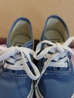 Vans Kids Blue Canvas Lace-Up Sneakers with White Laces